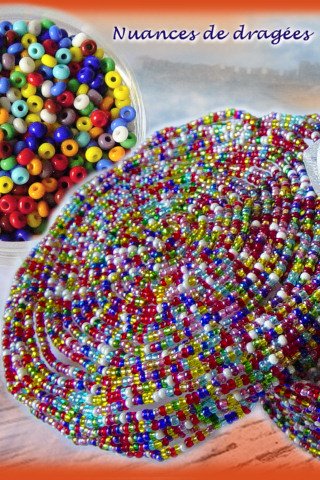 come realizzare scatolina di perline di vetro rocailles multicolori con articoli Tiger Bazar negozio rivenditore perle rocailles