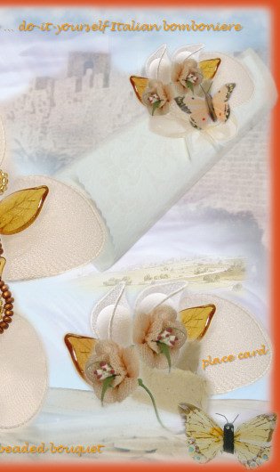 do-it-yourself Italian bomboniere - decorazione scatola bomboniere con fiorellini fai da te foglie per creare bijoux fiori perline