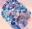 braccialetto multifilo di perline azzurre