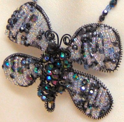 Vanessa farfalla perline creare bomboniere bigiotteria ciondoli perle nere cristallo argento grigie