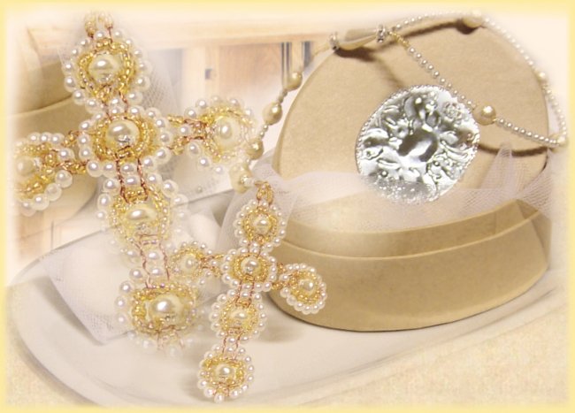 rosario idee bomboniere perline fai da te per confetti nozze d'oro porta confetti di cinquantesimo anniversario matrimonio
