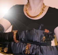 anelli collana braccialetti di perline torchon con perle e filo metallico twister fai da te bigiotteria oro perlato brillante bronzo metallico