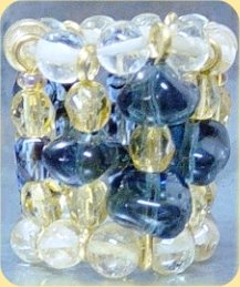 esempio anello di perline sfaccettate topazio e lazalite e pietra citrino