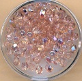 colore rosa perle sfaccettate di vetro iridescenti