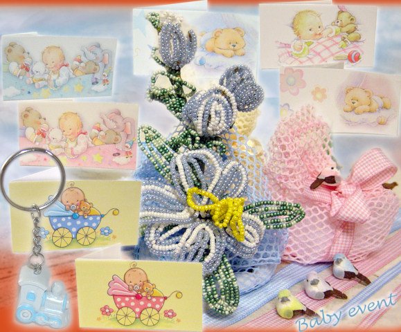 deco idea giglio fiori di perline e porta confetti sacchetti a rete nastro bomboniera per Battesimo Comunione in vendita on-line