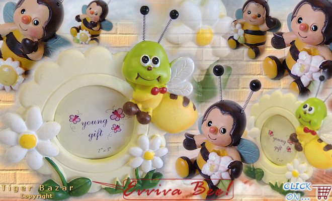 cornici portafotografie bruco/ape statuine api 3 soggetti fiori oggettistica bomboniere Cresima Comunione laurea Battesimo