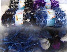 fettuccia per fare borse cappelli scaldacollo poncho sciarpe invernali di lana e pompon nero grigio e mix colore, viola, blu, fettuccia di lana con pompon