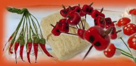 peperoncini mele funghetti per creare con foglie vetro fiori perline fai da te, idee per confezionare collane