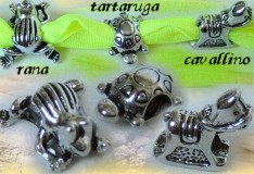 perline bracciali simil pandora da creare con fettuccia elastica di elastan nastro tiramolla rana tartaruga cavallo a dondolo chams perle passante largo fare bigiotteria di fettuccia e bomboniere