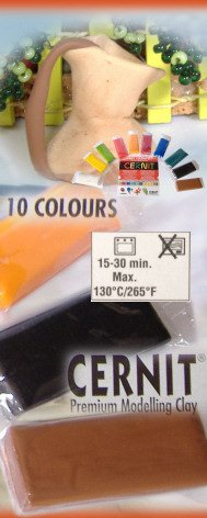 istruzioni cottura pasta Cernit, esempi fai da te come creare miniature con kit 10 colori