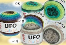 scopri i colori Ufo Cake Ball lana crochet e ferri da maglia poncho cappelli pompon verde turchese blu marrone grigio panna lana sfumata gomitolo 200 g