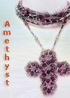 foto della croce di perle ametista