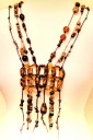 intreccio medaglione per collana etnica ambra cordoncino marrone