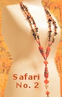 Safari collana perline arancioni, perle fiorate