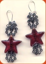 stella bordeaux Swarovski grigi orecchini pendenti perline