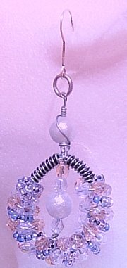 rosa celeste acquamarina orecchini cristalli fai da te, come creare modelli originali di filo metallico