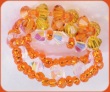 anello Swarovski arancione giallo cristalli e perline aurora boreale
