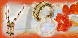 come creare collane braccialetti esempi gioielli bijoux perle vetro colori moda con perla scaramazza, cotone cerato