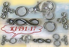 altro catalogo fermagli accessori collane gioielli perline chiusura antica simbolo infinito colore argento senza nichel distanziatore finale 3 fori