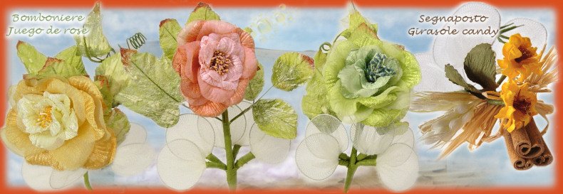 organza e tulle fiori portaconfetti segnaposti colori per bomboniere nascite sposi Comunioni Battesimi bomboniere segnaposto confetti mazzolini