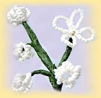 mazzetto fiori mughetti perline per bomboniere, segnaposto e bouquet sposa