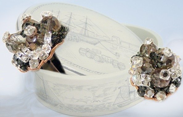 creare anelli perline originali cristalli perle colori rame grigio argento cristallo