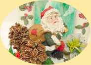 creare decorazioni Cernit Babbo Natale pigne di perline